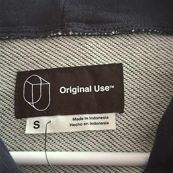 NWT Men’s Original Use Green & Navy Horizontal Stripe Hoodie Size Small - Picture 8 of 9